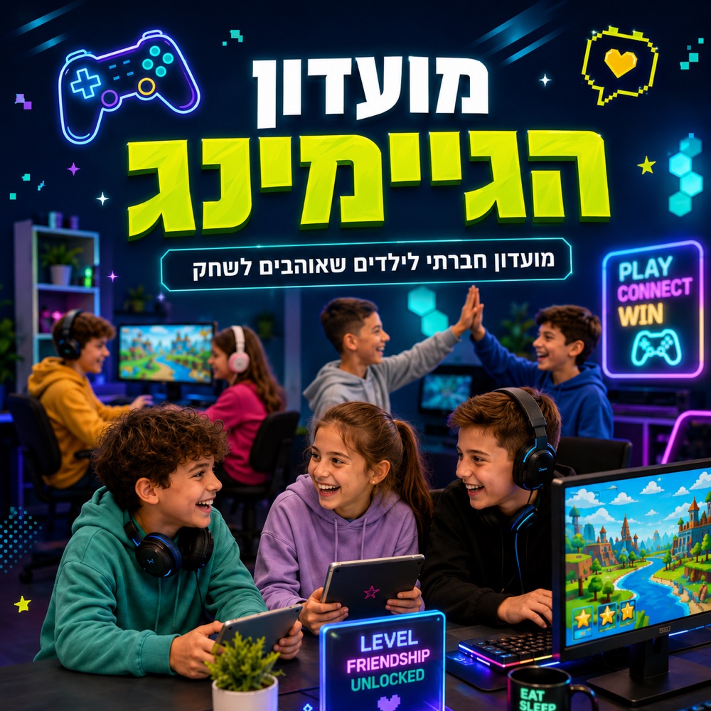 מועדון הגיימינג — מועדון חברתי לילדים שאוהבים לשחק